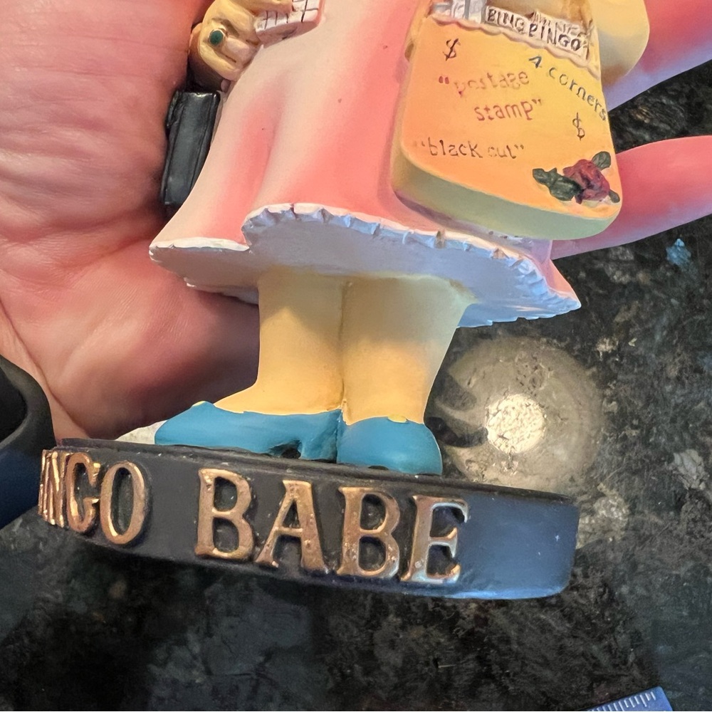 New in Box #1 Bingo Babe Bobbing Head Figurine in Pink Dress - Picture 7 of 10